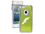 Apple iPhone 5c Rhinestone Crystal Bling Hard Case Cover Track Field Wing Shoe Green