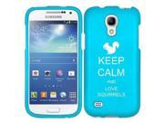 Samsung Galaxy Mega 2 G750 Snap On 2 Piece Rubber Hard Case Cover Keep Calm and Love Squirrels Light Blue