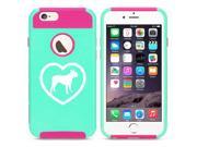 Apple iPhone 6 6s Shockproof Impact Hard Case Cover Boston Terrier Heart Light Blue Hot Pink