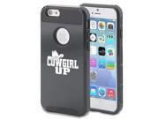 Apple iPhone 6 Plus 6s Plus Shockproof Impact Hard Case Cover Cowgirl Up with Hat Black