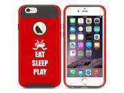 Apple iPhone 6 Plus 6s Plus Shockproof Impact Hard Case Cover Eat Sleep Play Hockey Red