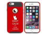 Apple iPhone 5 5s Shockproof Impact Hard Case Cover Keep Calm And Love Yorkies Red