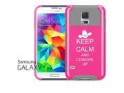 Samsung Galaxy S5 Shockproof Impact Hard Case Cover Keep Calm And Cowgirl Up (Hot Pink-Grey) Samsung Galaxy S5 Shockproof Impact Hard Case Cover Keep Calm And Cowgirl Up (Hot Pink-Grey)