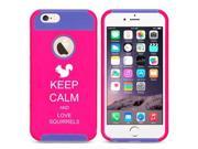 Apple iPhone 5c Shockproof Impact Hard Case Cover Keep Calm And Love Squirrels Hot Pink Blue