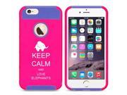 Apple iPhone 5c Shockproof Impact Hard Case Cover Keep Calm And Love Elephants Hot Pink Blue