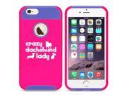 Apple iPhone 5 5s Shockproof Impact Hard Case Cover Crazy Dachshund Lady Hot Pink Blue