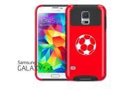 Samsung Galaxy S5 Shockproof Impact Hard Case Cover Soccer Ball Red