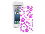 Apple iPhone 6 6s Hard Back Case Cover Hot Pink Paw Prints and Bones Pattern White