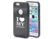 Apple iPhone 5 5s Shockproof Impact Hard Case Cover I Heart Love My Lineman Black