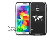 Samsung Galaxy S5 Shockproof Impact Hard Case Cover World Map Black