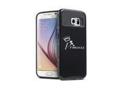 Samsung Galaxy S6 Edge Shockproof Impact Hard Case Cover Princess with Crown Black