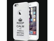 Apple iPhone 5 5s Shockproof Impact Hard Case Cover Keep Calm And Fake British Accent White