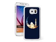 Samsung Galaxy S6 Edge Hard Back Case Cover Color Moon With Mosque Islamic White