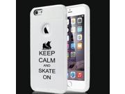 Apple iPhone 5c Shockproof Impact Hard Case Cover Keep Calm and Skate On Ice Skates White