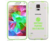 Green Samsung Galaxy Ultra Thin Transparent Clear Hard TPU Case Cover Do It Better Softball Green for S4