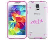 Hot Pink Samsung Galaxy Ultra Thin Transparent Clear Hard TPU Case Cover Evolution Basketball Hot Pink for S5