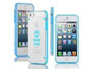 Apple iPhone 5 5s Ultra Thin Transparent Clear Hard TPU Case Cover Eat Sleep Play Hockey Light Blue