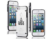 Apple iPhone 4 4s Ultra Thin Transparent Clear Hard TPU Case Cover Navy Wife Anchor Black