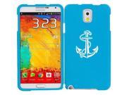 Samsung Galaxy Note 4 Snap On 2 Piece Rubber Hard Case Cover Anchor with Rope Light Blue