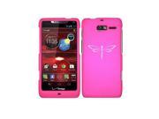 Motorola Droid Razr M XT907 Snap On 2 Piece Rubber Hard Case Cover Dragonfly Hot Pink