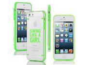 Apple iPhone 4 4s Ultra Thin Transparent Clear Hard TPU Case Cover Swing Like a Girl Golf Softball Kettlebell Green