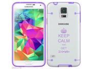Purple Samsung Galaxy Ultra Thin Transparent Clear Hard TPU Case Cover Keep Calm and Get Inked Purple for S4