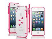 Apple iPhone 5c Ultra Thin Transparent Clear Hard TPU Case Cover Paw Prints Walking Hot Pink