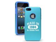 Apple iPhone 5c Aluminum Silicone Dual Layer Hard Case Cover Made In 1984 30th Birthday Light Blue