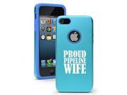 Apple iPhone 5c Aluminum Silicone Dual Layer Hard Case Cover Proud Pipeline Wife Light Blue