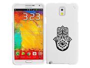 Samsung Galaxy Note 4 Snap On 2 Piece Rubber Hard Case Cover Hamsa Hand White