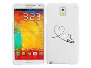 Samsung Galaxy Note 4 Snap On 2 Piece Rubber Hard Case Cover Heart Love Ice Skating White
