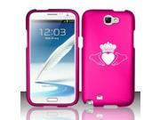 Samsung Galaxy Note 2 Snap On 2 Piece Rubber Hard Case Cover Irish Claddagh Hot Pink