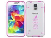 Hot Pink Samsung Galaxy Ultra Thin Transparent Clear Hard TPU Case Cover Keep Calm and Love Cats Hot Pink for S3