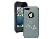 Apple iPhone 4 4s Aluminum Silicone Dual Layer Hard Case Cover Heart Love Ice Skating Silver Gray