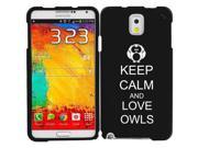 Samsung Galaxy Note 4 Snap On 2 Piece Rubber Hard Case Cover Keep Calm and Love Owls Black
