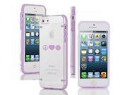 Apple iPhone 5c Ultra Thin Transparent Clear Hard TPU Case Cover Peace Love Volleyball Purple
