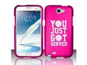 Samsung Galaxy Note 2 Snap On 2 Piece Rubber Hard Case Cover You Just Got Served Volleyball Hot Pink