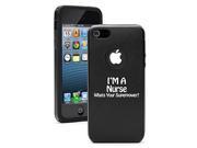 Apple iPhone 4 4s Aluminum Silicone Dual Layer Hard Case Cover Nurse Super Power Black