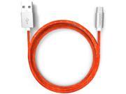 Pawtec Premium USB 2.0 A Male to Micro B Cable High Speed Charge and Sync 480 Mbps Tangerine Orange