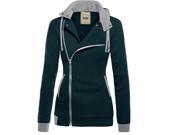 Women Fashion Striped Hooded Slim fit Zip Up Hoodie Jacket Coat