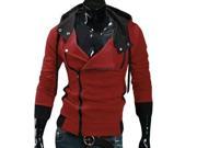 Mens Slim Fit Sweatshirt Hoodie Casual Jacket Red S M L XL XXL