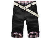 Men s Perfect Work Short D3 Classic Fit Flat Front Comfortable Pants Black Waist 30 36