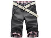 Men s Perfect Work Short D3 Classic Fit Flat Front Comfortable Pants Light Gray Waist 30 36