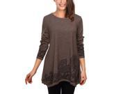 Women s Casual Tunic Tops Long Sleeve Scoop Neck Shirts Blouse One Size