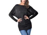 Women s Solid Knitted Pullover Batwing Long Sleeve Loose Baggy Jumper Top Sweater XS XXL