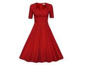 Women Party Dress Flared A line Solid Rockabilly Swing Party Skirt S XL