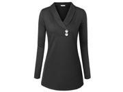 Women s Solid Tunic Blouse Slim Fit Long Sleeves Jumper Pullover S XXL