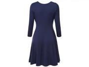Women s Lace Up 3 4 Sleeve Slim Dress V Neck Casual S XL