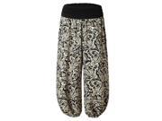 Women s Flower Pattern Yoga Trousers Baggy Peasant Size X Large