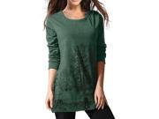 Women Ladies New Flora Tops Tunic Knit Slim Long Sleeve Blouse Tops Jumper Mini Dress Green One Size